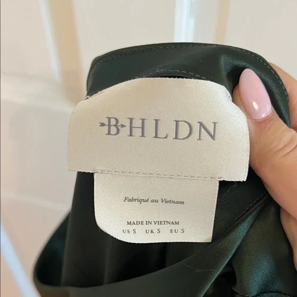 BHLDN Scottie Forest Green One-Shoulder Gown - Picture 3 of 3